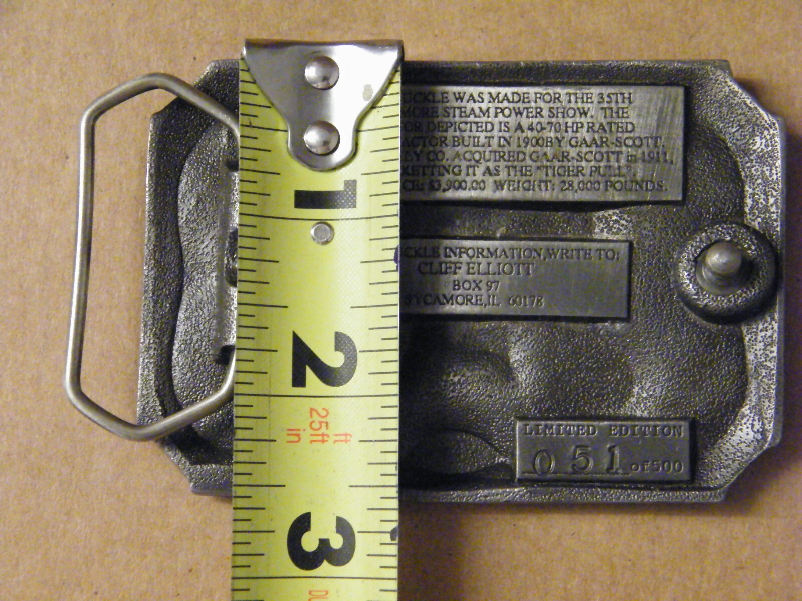 1991 The 35th Sycamore Steam Power Show Sycamore, IL Belt Buckle