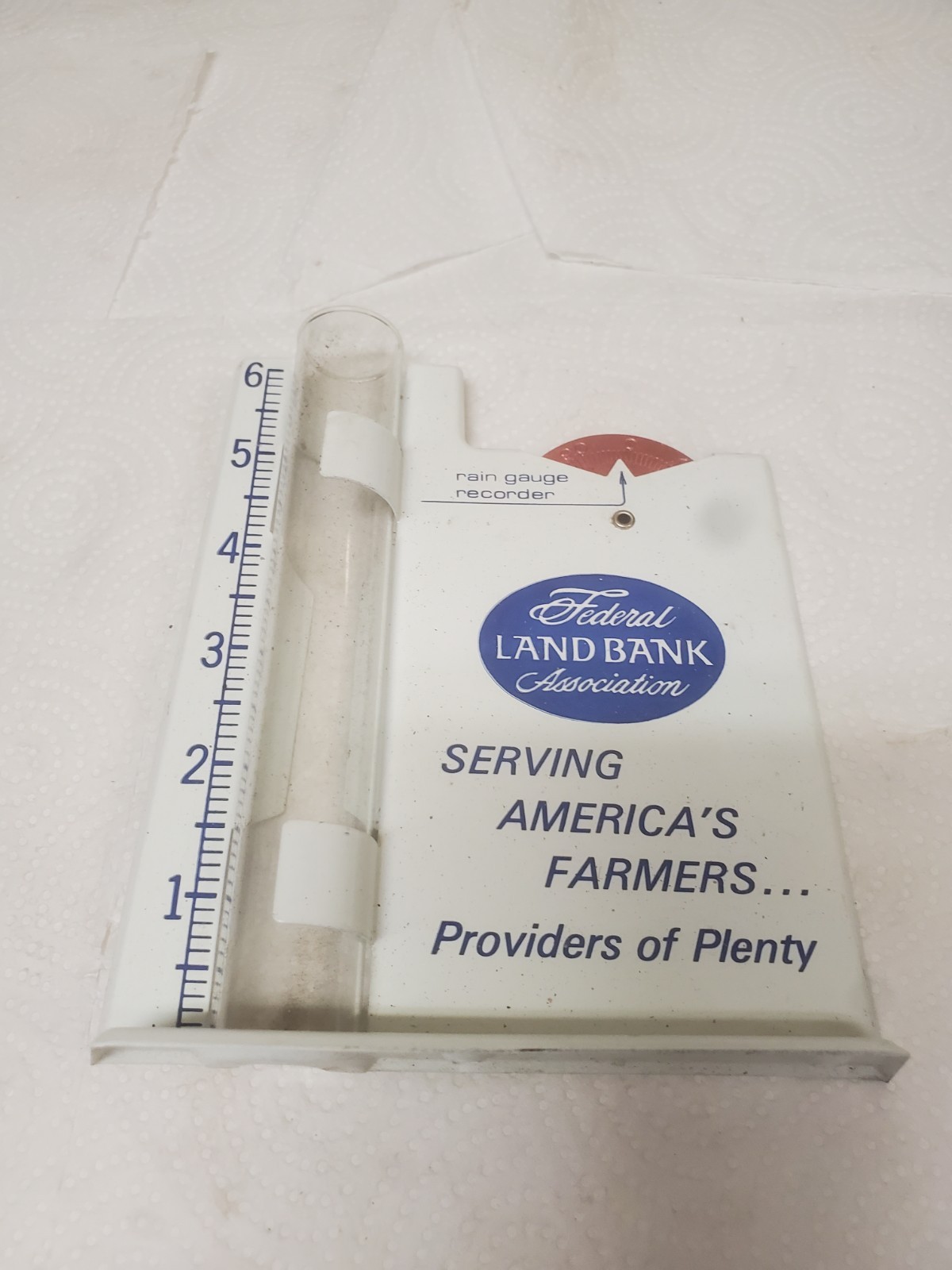 Metal Rain Guage Federal Lank Bank Association Serving America’s Farmers