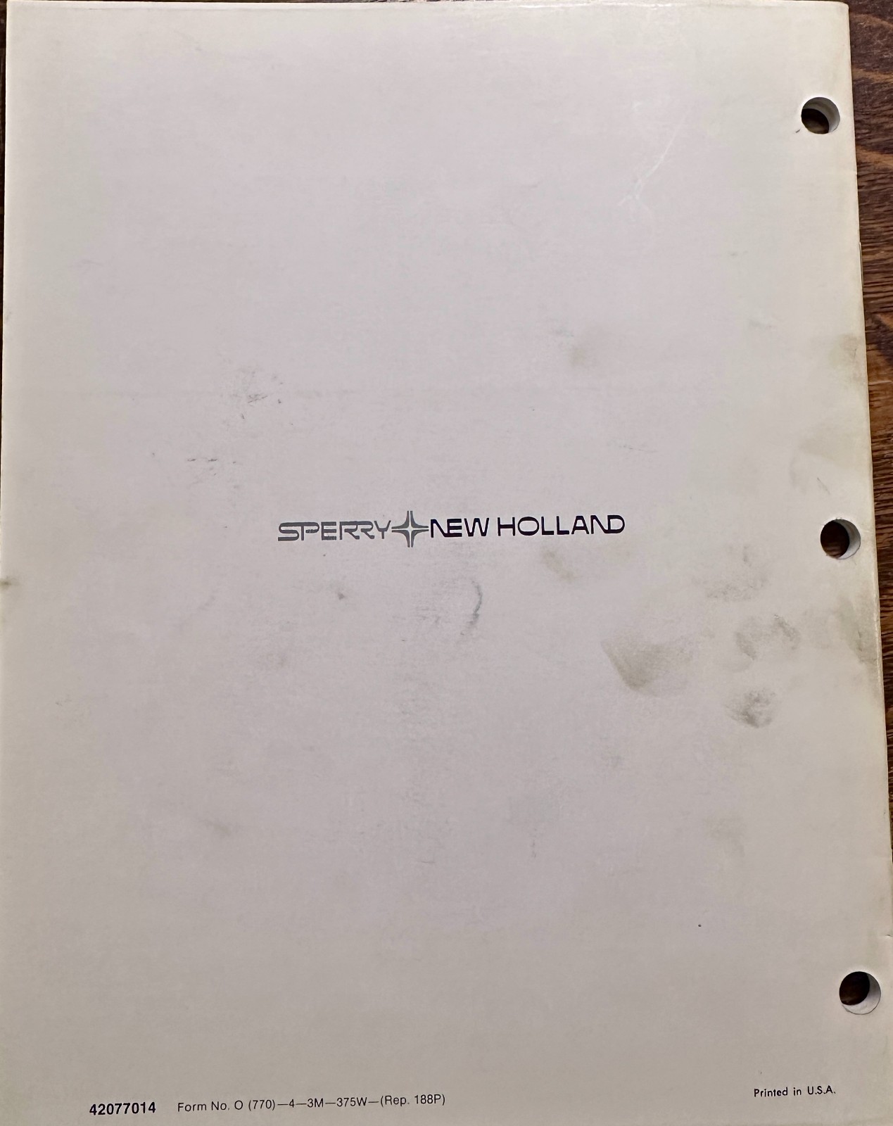 1975 Sperry New Holland 770 Harvester Operator’s Manual Reprinted MC18