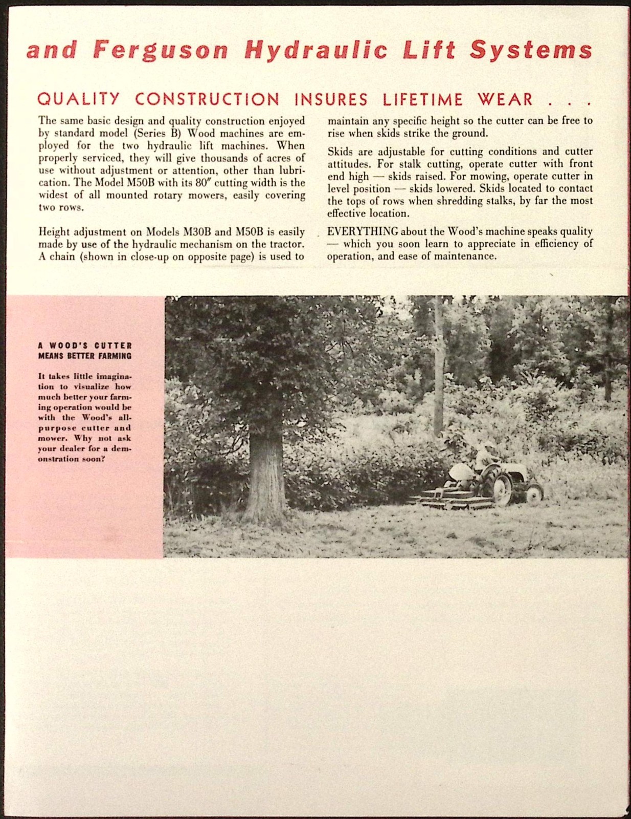 1954 Wood’s Rotary Cutter and Mower Brochure Wood Bros Mfg Co Oregon IL