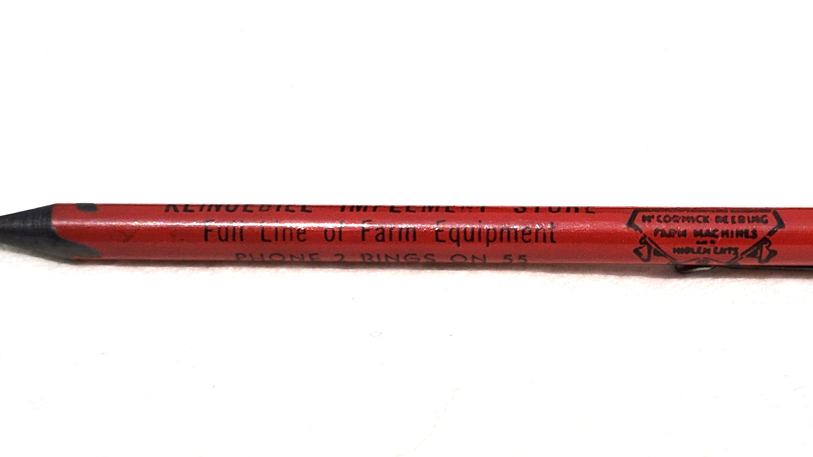“MCCORMICK-DEERING*Klingeriel Implement Store*Alton, ILL.” SOLID GRAPHITE Pencil