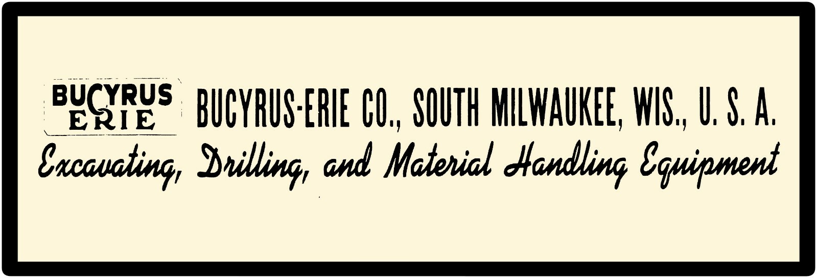 Bucyrus Erie Heavy Equipment Marquee Style Metal Sign 6″x18″ Free Shipping