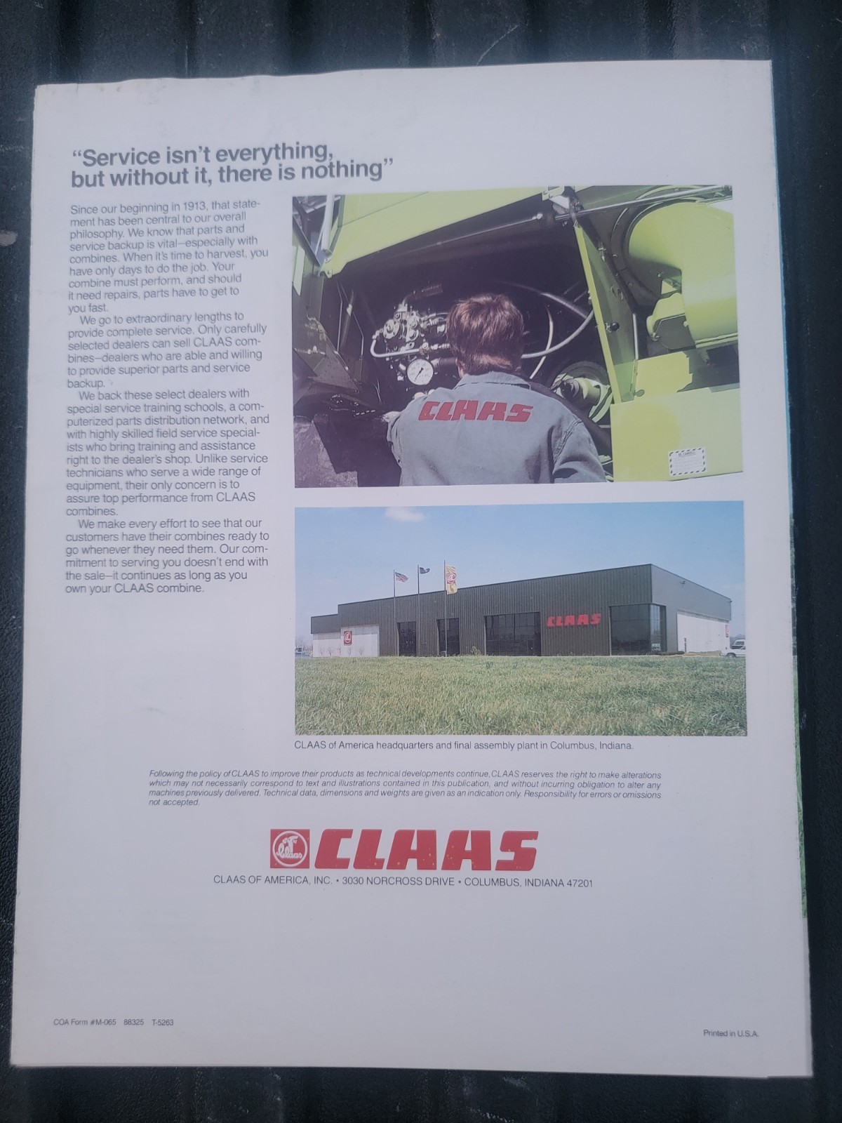 VINTAGE RARE CLAAS DOMINATOR 76 Farm Combine Brochure Machinery 1980s