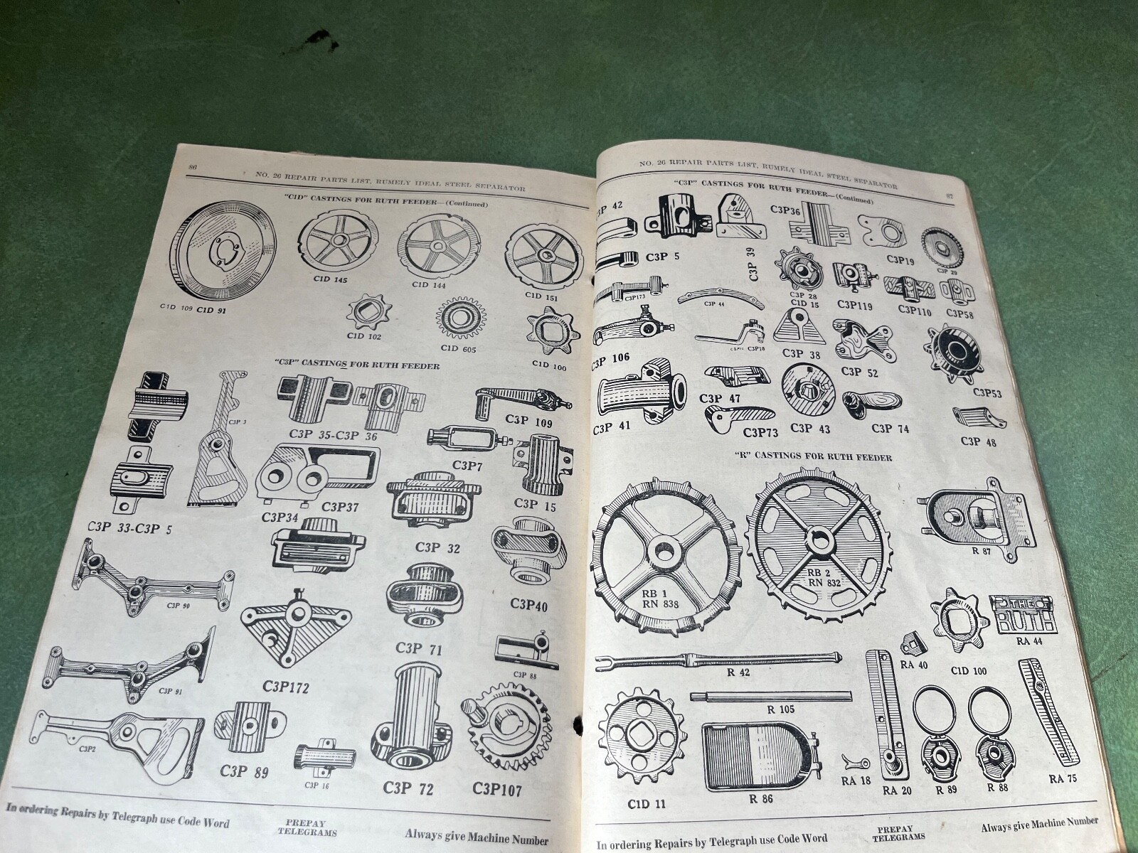 Orignal Rumley Ideal Steel Seperator Repair Parts List