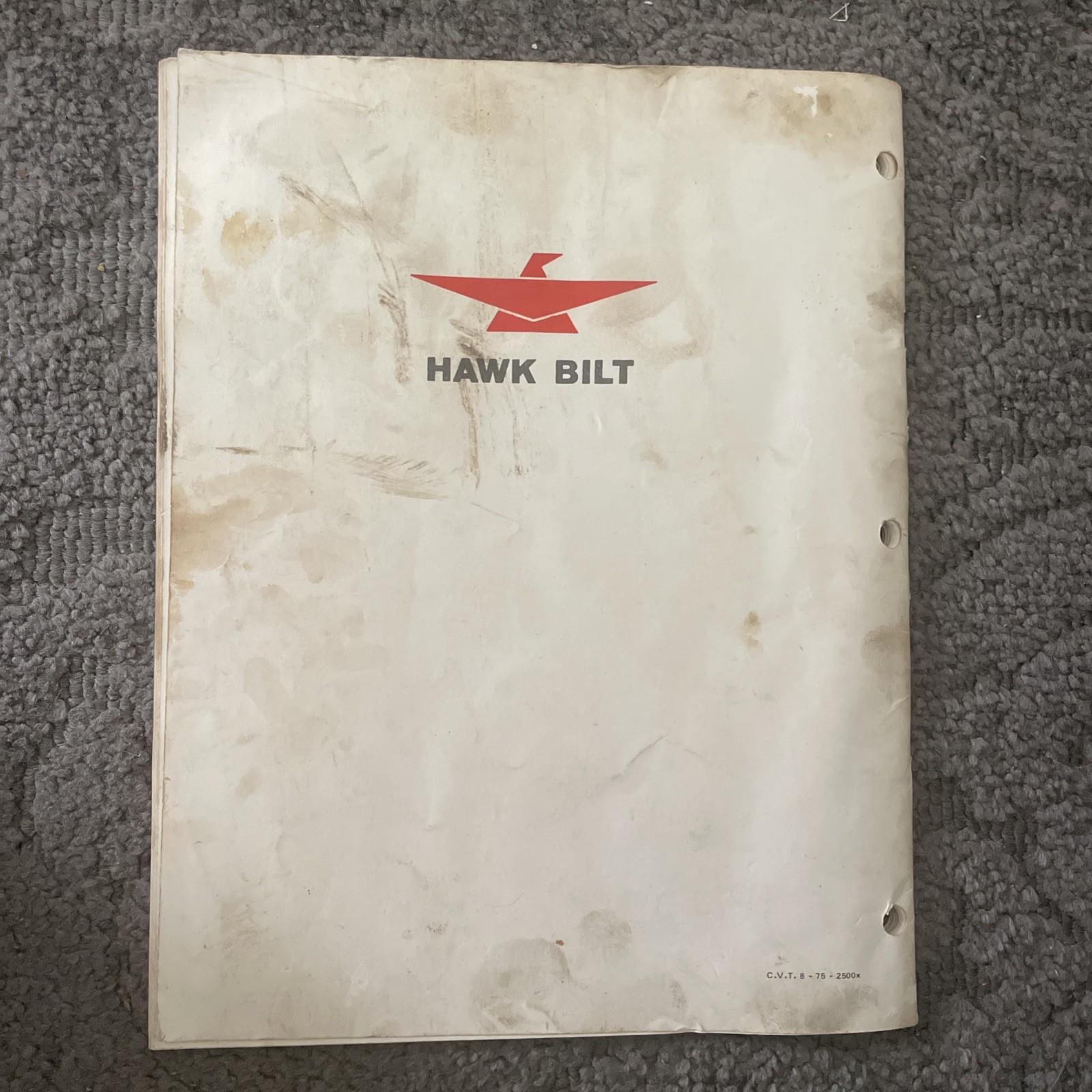 1975 Owner’s Manual HAWK BILT Manure Spreaders SS 400 Hawk Bilt Co Vinton Iowa