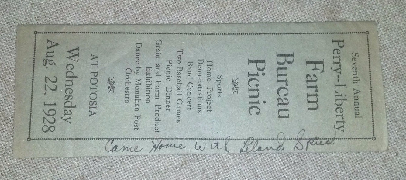 1928 7th Annual Perry Liberty Farm Bureau Picnic Program