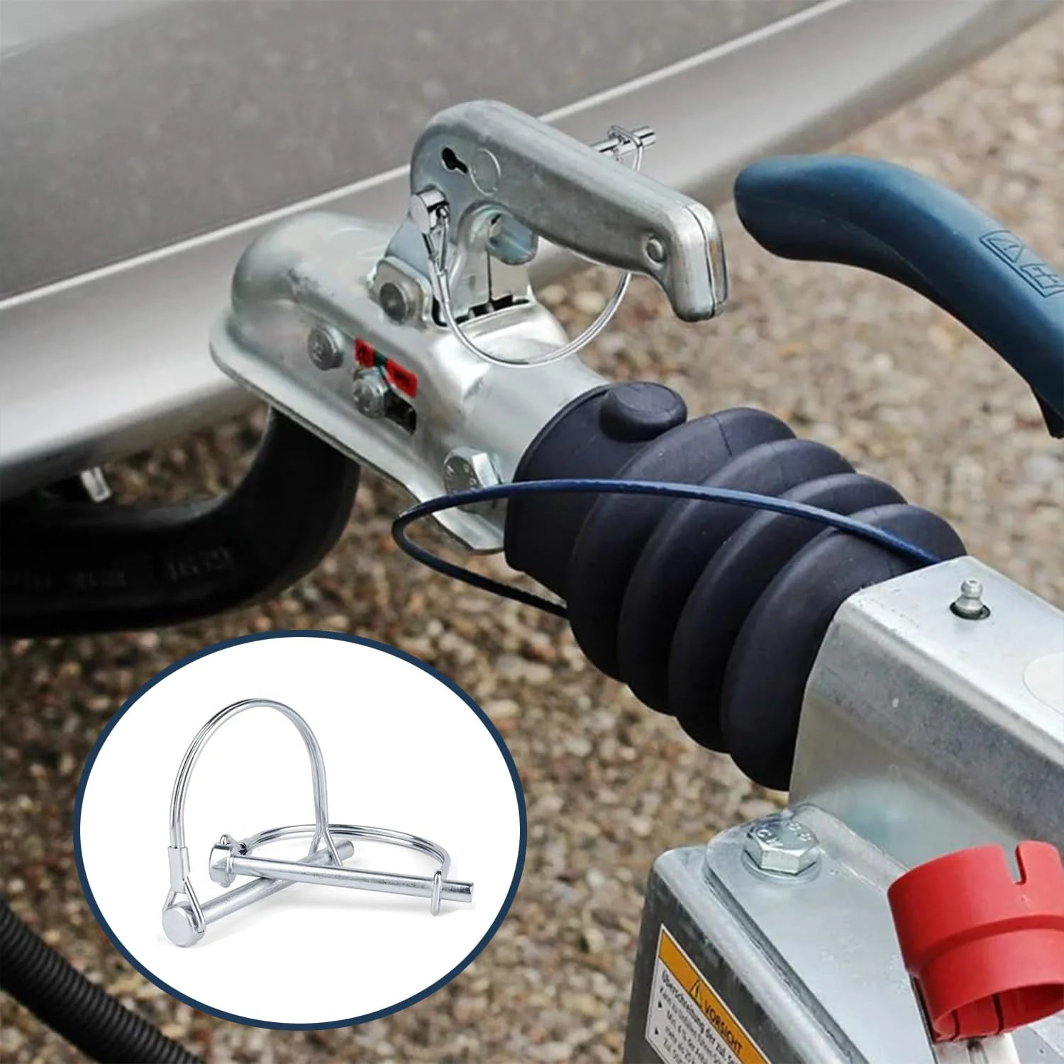8 Pack Trailer Hitch Pin 1/4 x 4inch Wire Lock Pin Hitch Pin Clip Safety Pin Tra