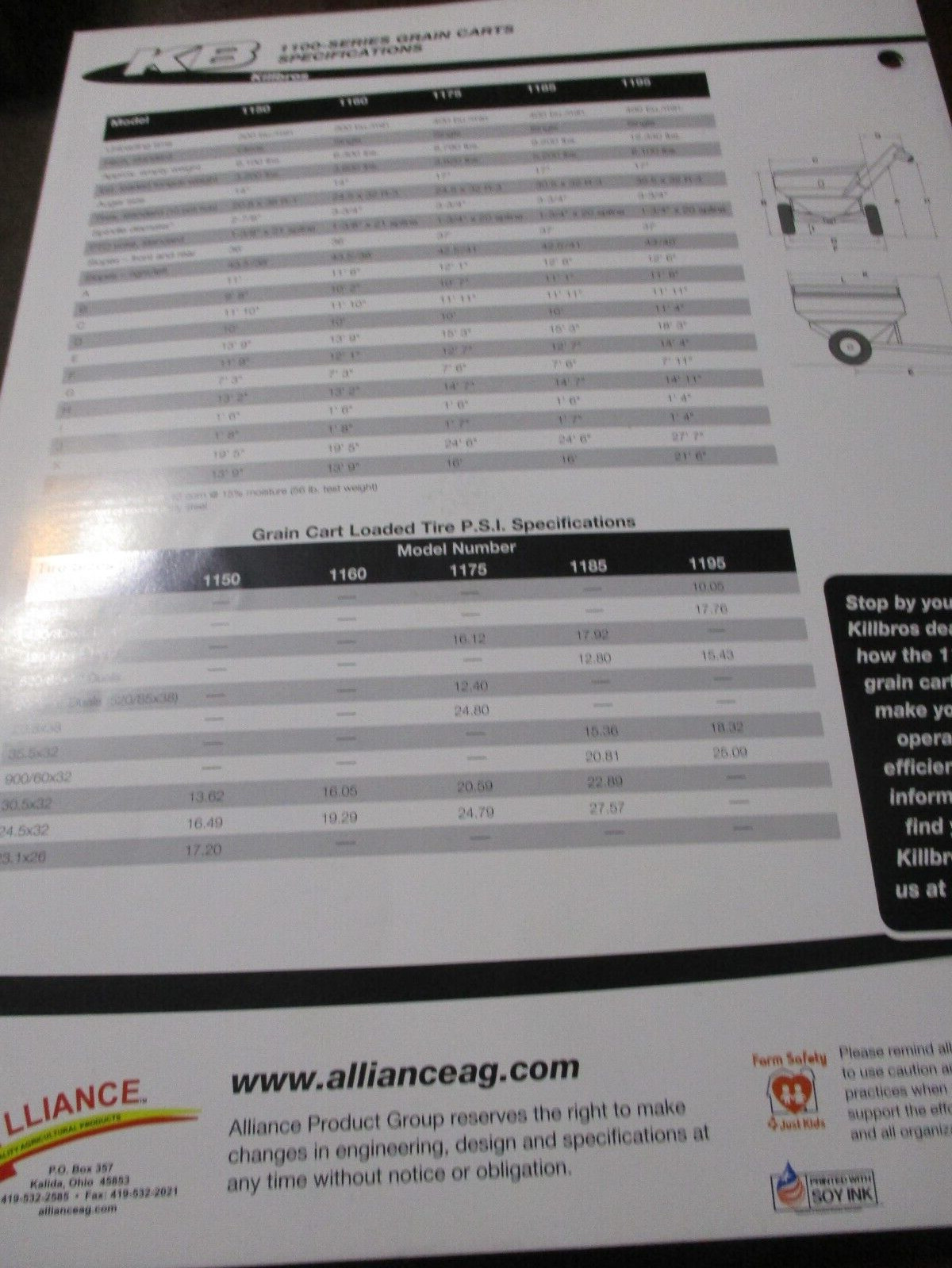 Killbros Grain Carts Sales Brochures, 4 items