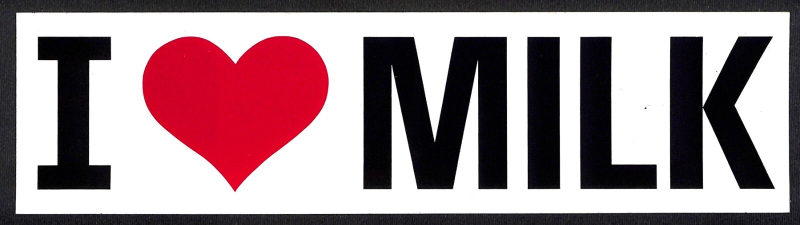 “I Love Milk” I Heart Milk c1980s Farming Bumper Sticker