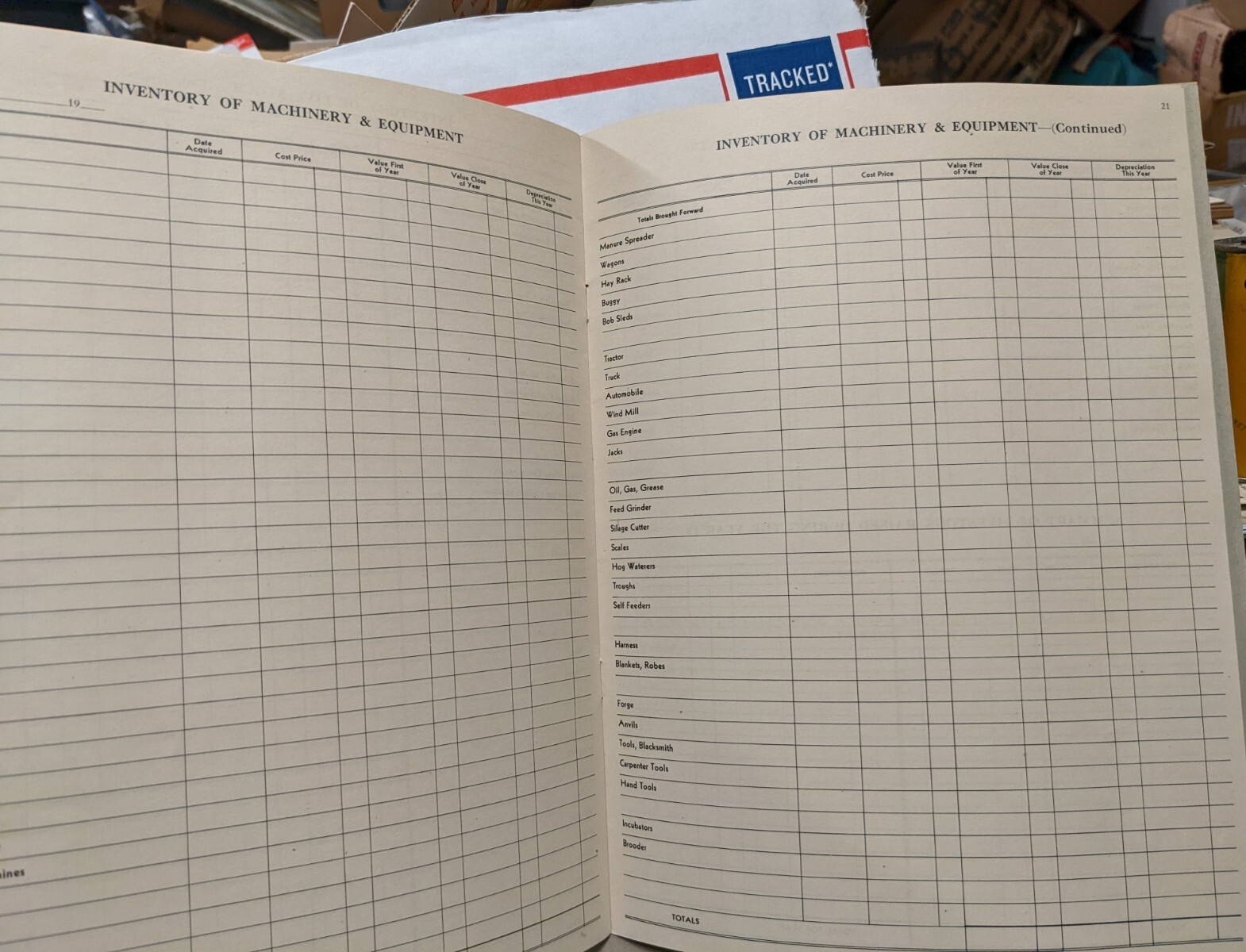 1930’s Farm Accounting Book Keystone Steel & Wire, Steenhusen Hdw & Imp Irwin IA