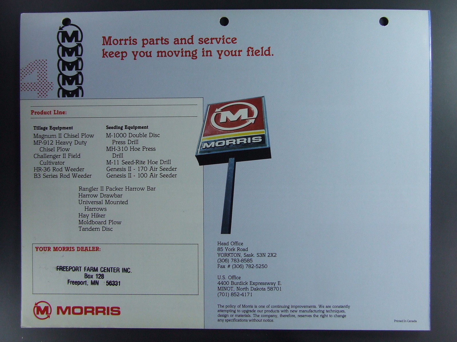 Morris Harrow Drawbar Dealers Brochure Tractor Farming