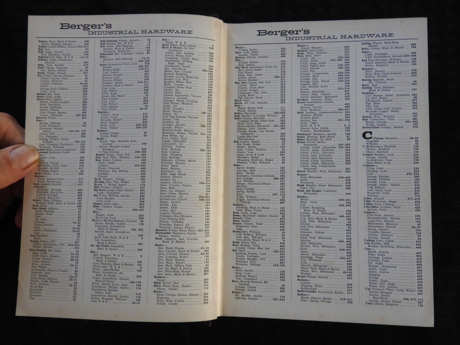 1968 BERGER’S INDUSTRIAL HARDWARE SALES CATALOG ASBESTOS PRODUCTS TOOLS 460+ pgs