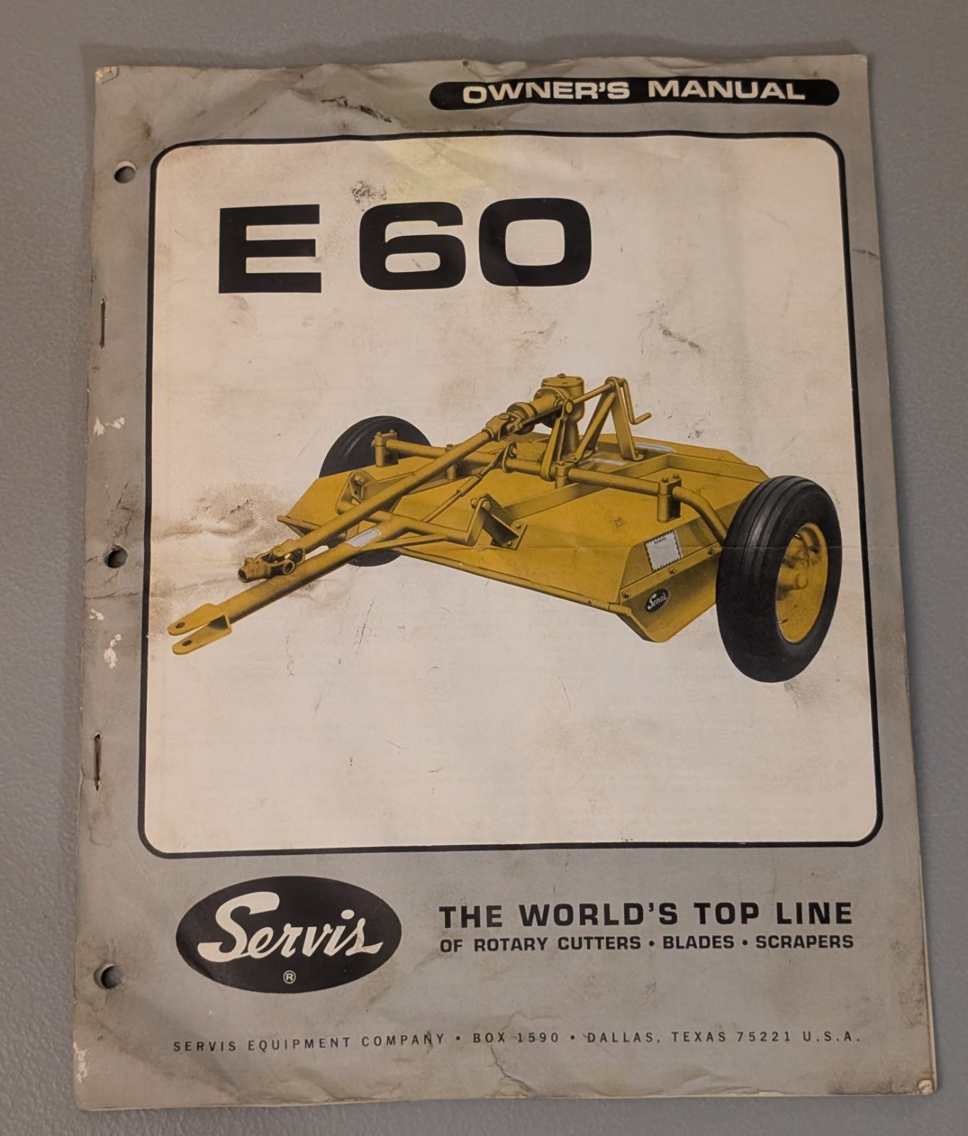 Servis E 60 Owner’s Manual – 1960s Rotary Cutter Agriculture Farming Maintenance