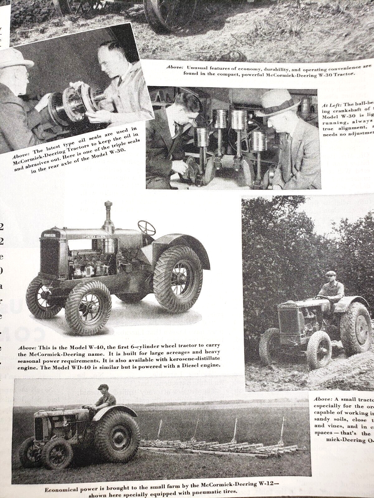 International Harvester McCormick Deering Vintage 1936 Tractor Ad Farm Power