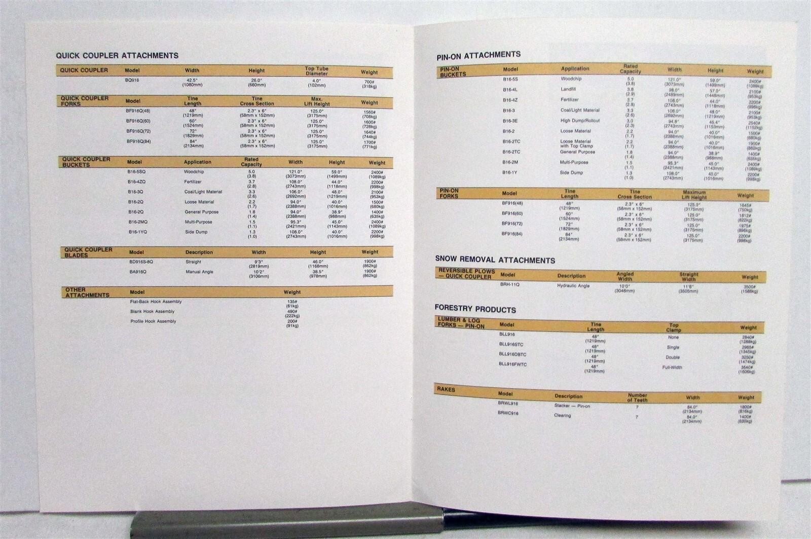 Balderson Attachments For Caterpillar 916 Wheel Loader Construction Brochure