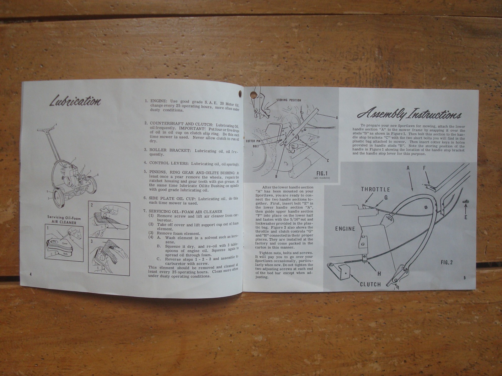 1961 Toro 18″ and 21″ Sportlawn Reel Mowers Owner’s Operating, Instruction Manua