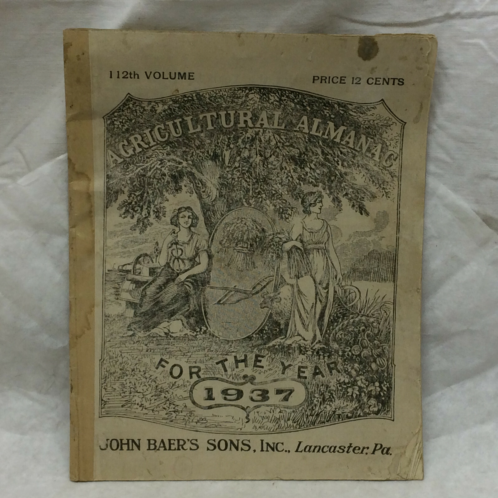 Vintage 1937 John Baer’s Sons Lancaster PA Agricultural Almanac