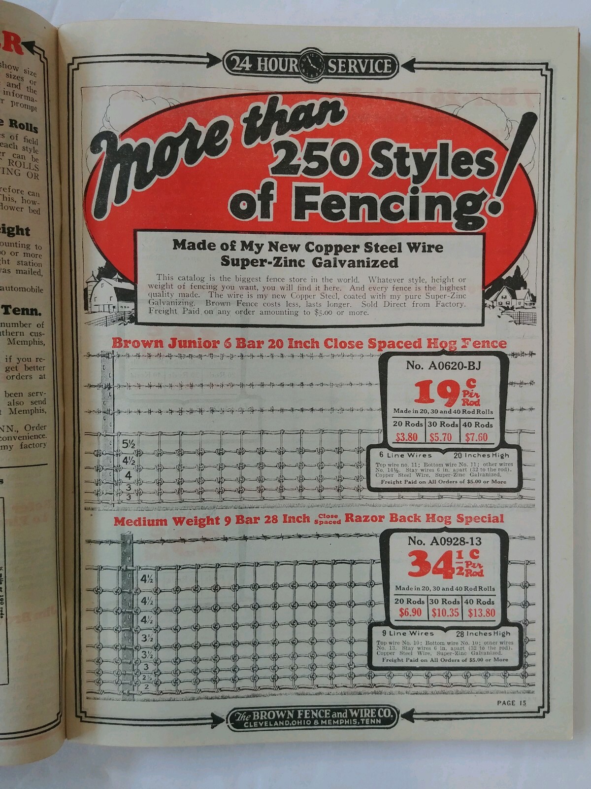 1930 Barbed Wire & Fencing Catalog Jim Brown’s plus Stoves, Furnaces, & More