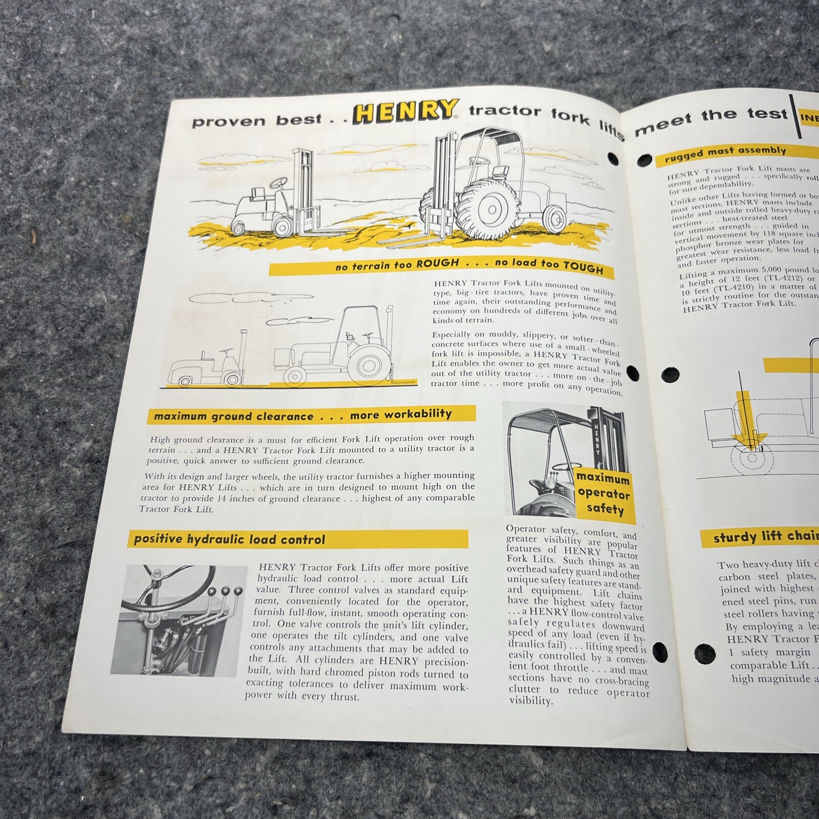 Henry TL-4200 Industrial Tractor Fork Lift Sales Brochure