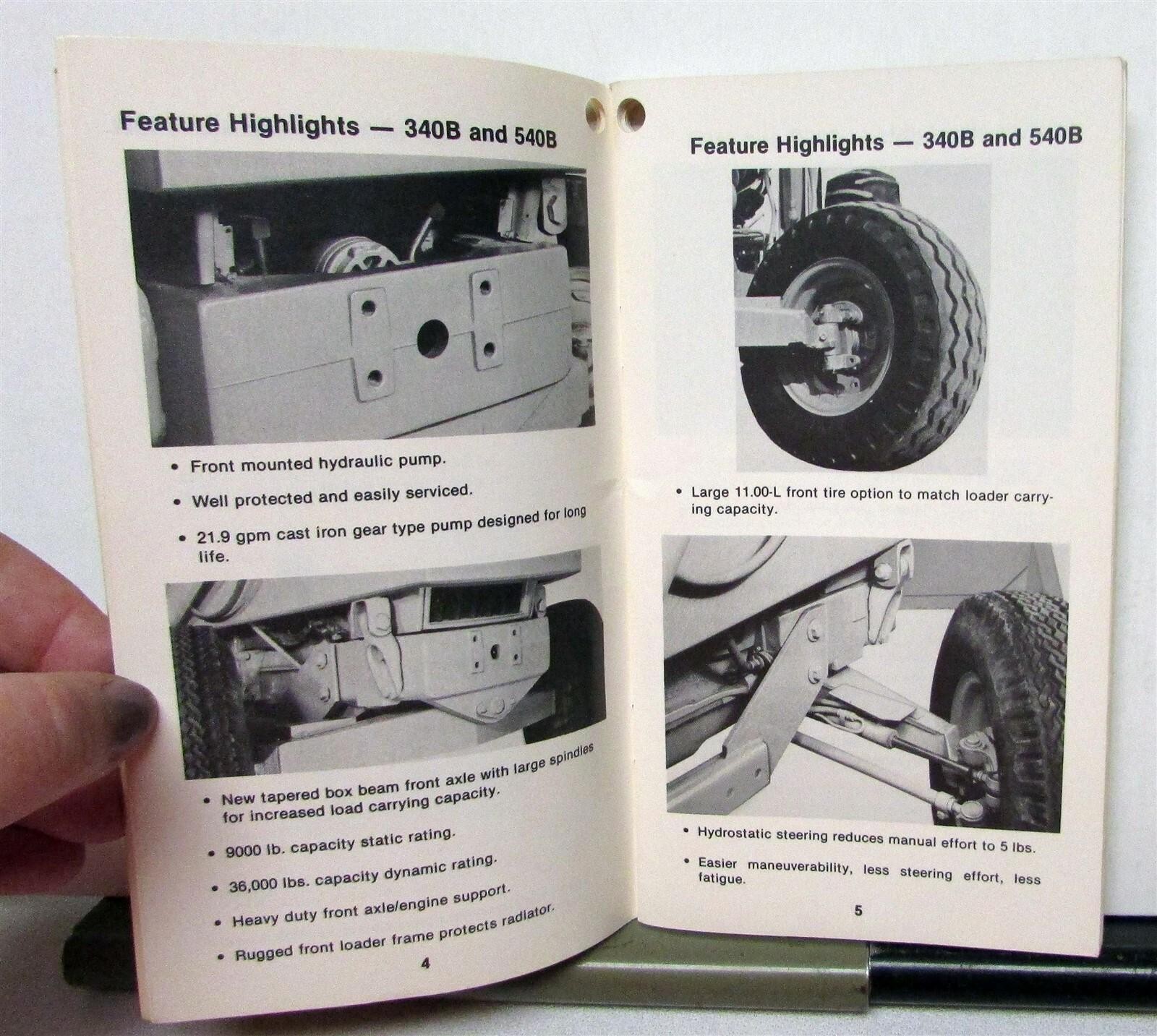 1984 Ford 340B 540B 445A Construction Specifications Salesman Reference Brochure