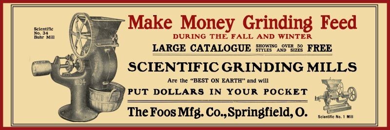 Foos Grinding Mill Springfield OhiO NEW Sign, 12 x 36″ USA STEEL XL Size – 4 lbs