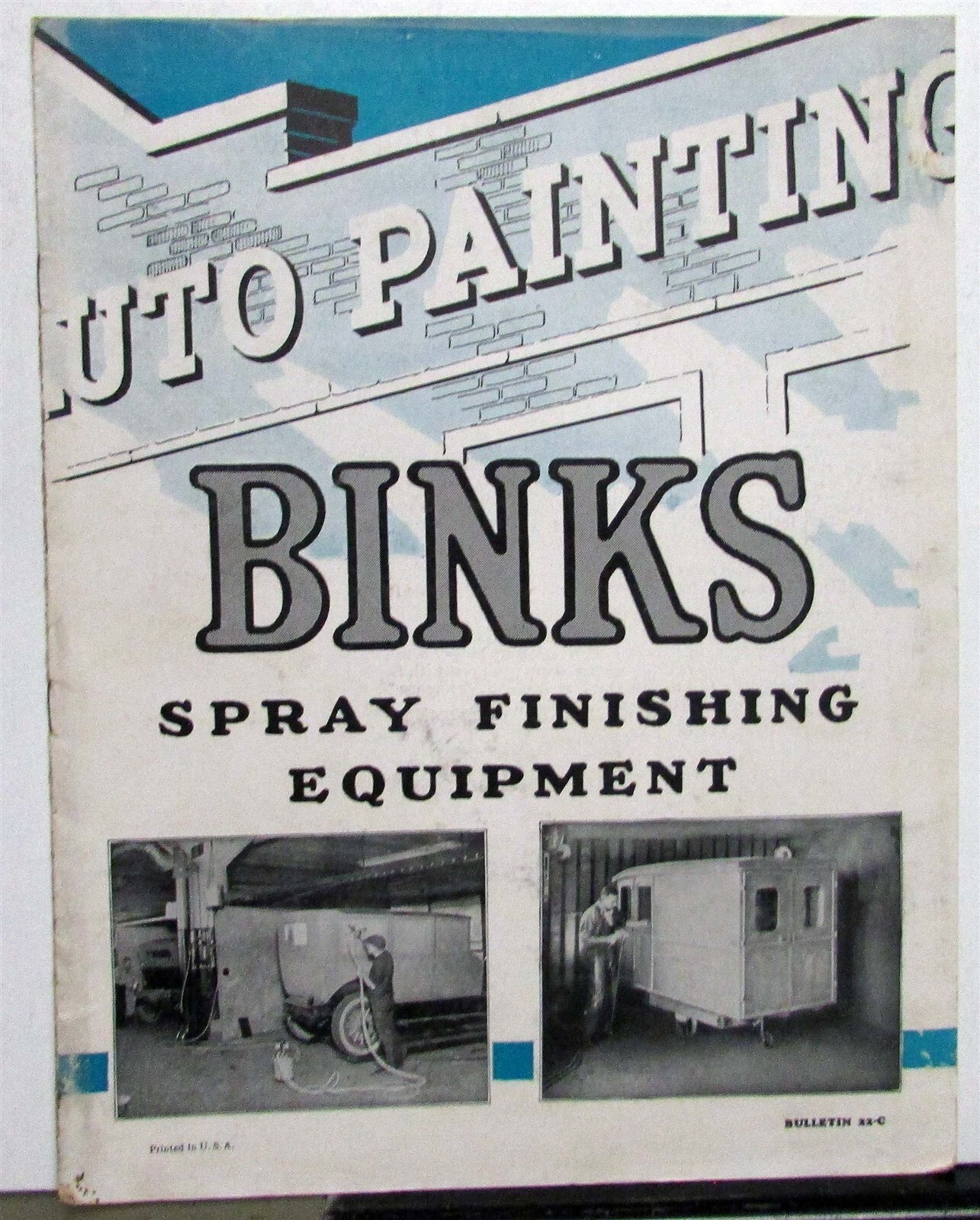 1930s Binks Spray Finishing Equipment Diagrams Features Sales Brochure