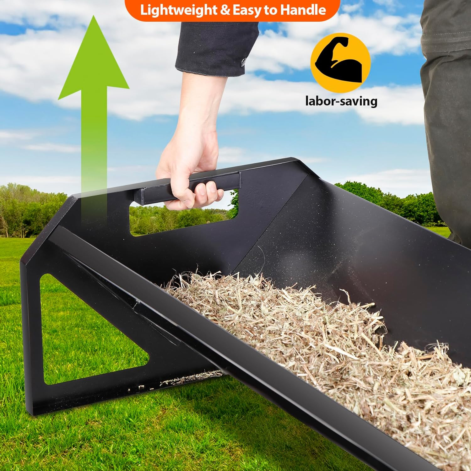 Pasture Feeder 44.2″ Long, Heavy-Duty Large Capacity Livestock Feeder with Deepe