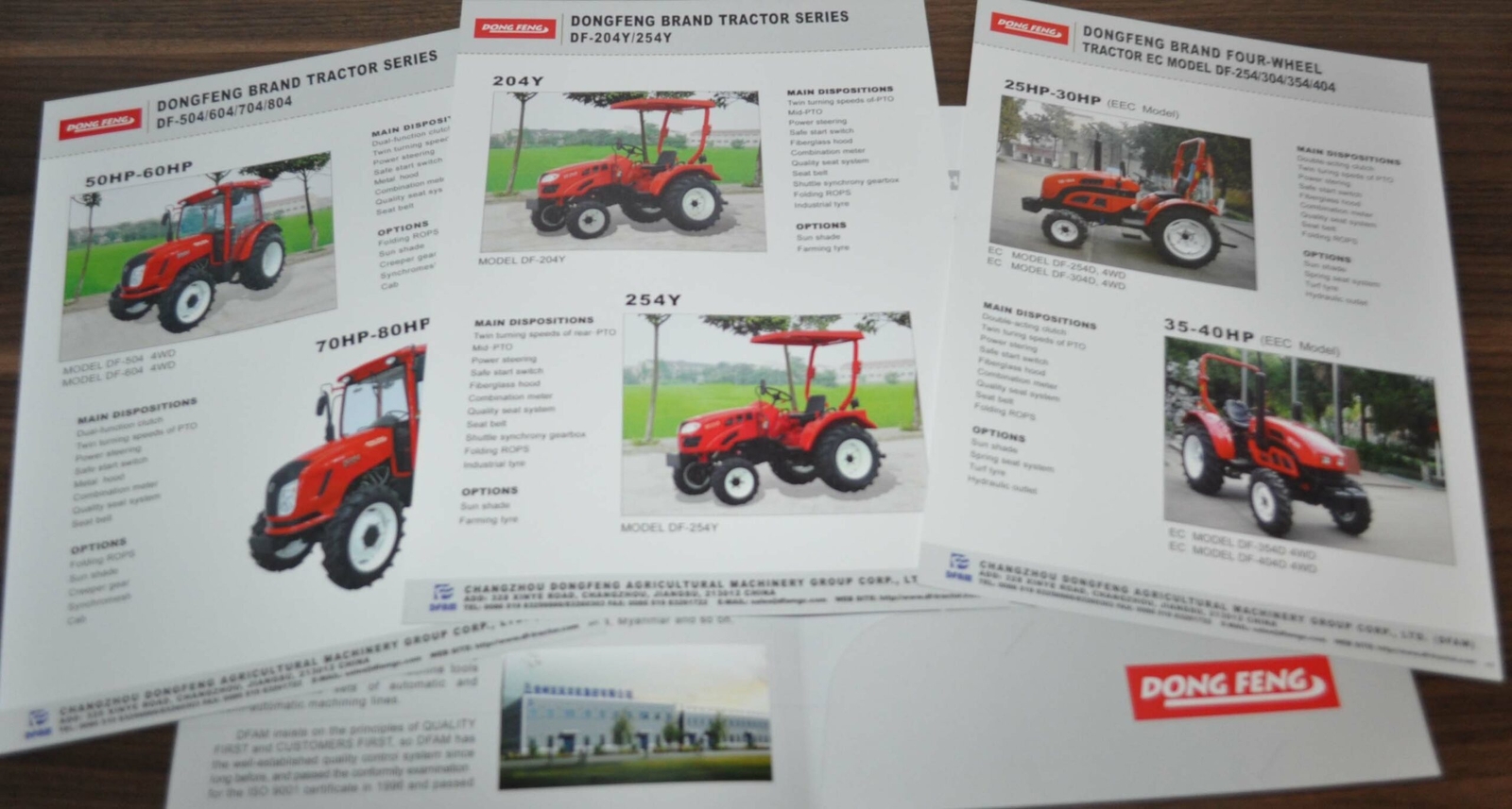 Dong Feng Tractor China Specification Brochure Prospekt Folder