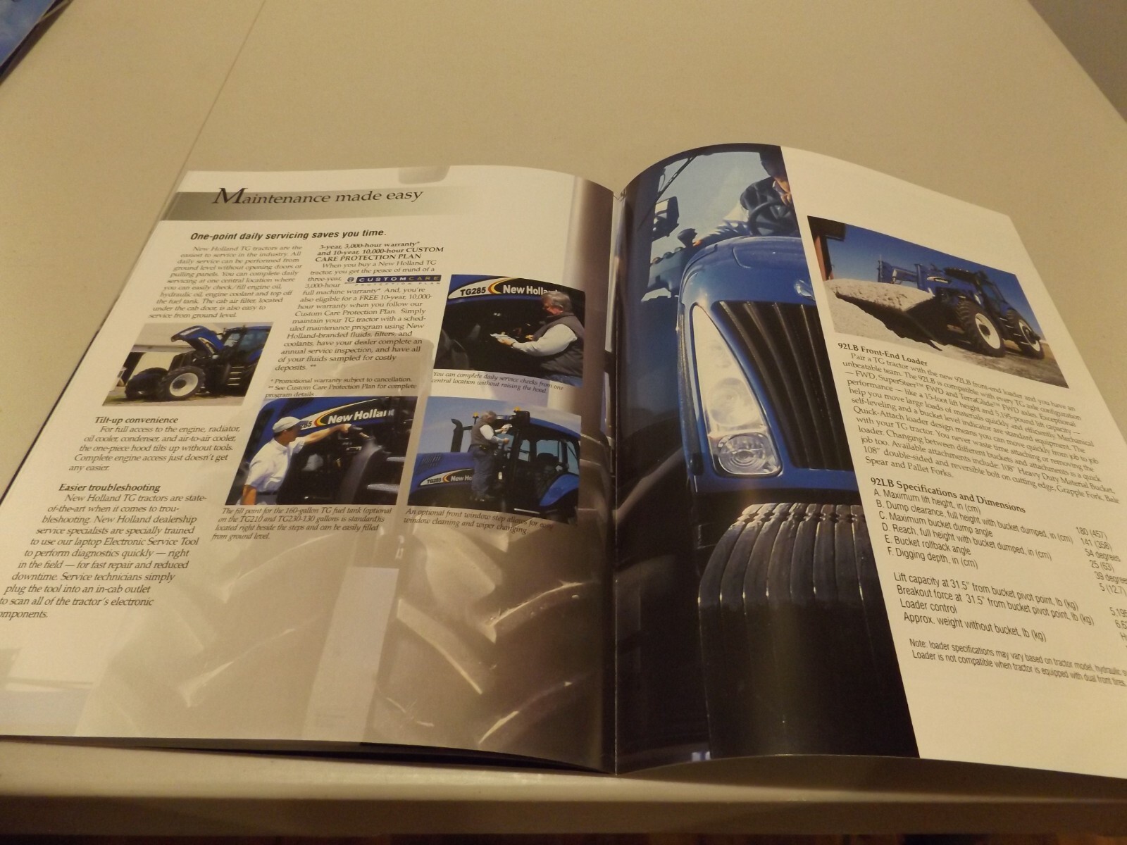 NEW HOLLAND TG TRACTORS 170 to 240 PTO hp, LIT # NH1140206 050335-2003