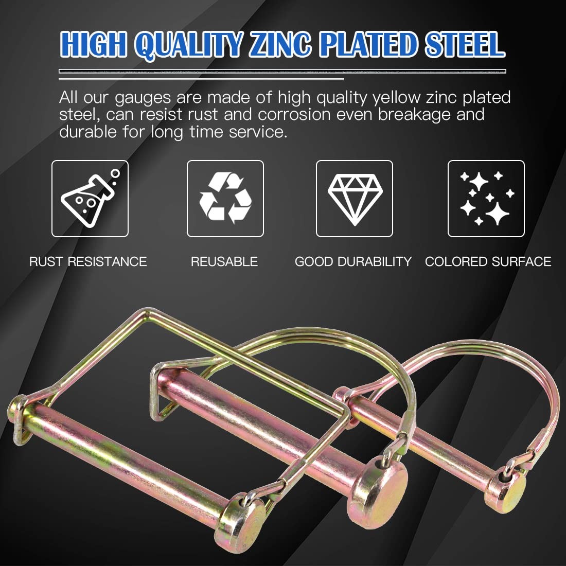 20Pcs Heavy Duty PTO Pin Assortment Kit for Farm Trailers Wagons Lawn Garden