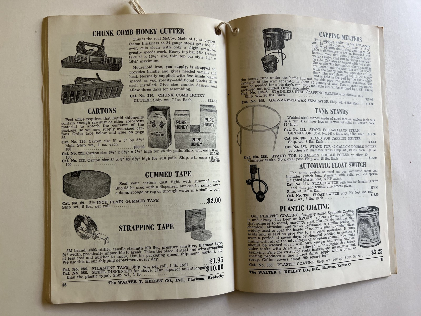 1979 & 88′ Walter T. Kelley Bee Supply Catalogue w/ order form