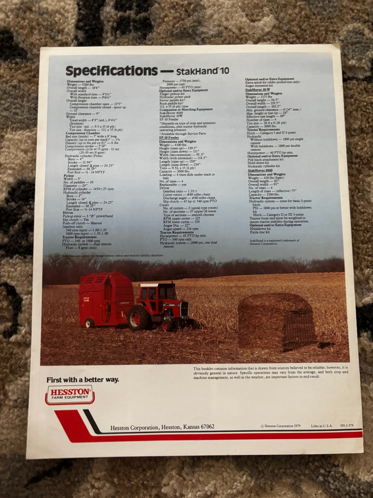 Hesston Stakhand 10 System For 1979 Brochure DCPA26