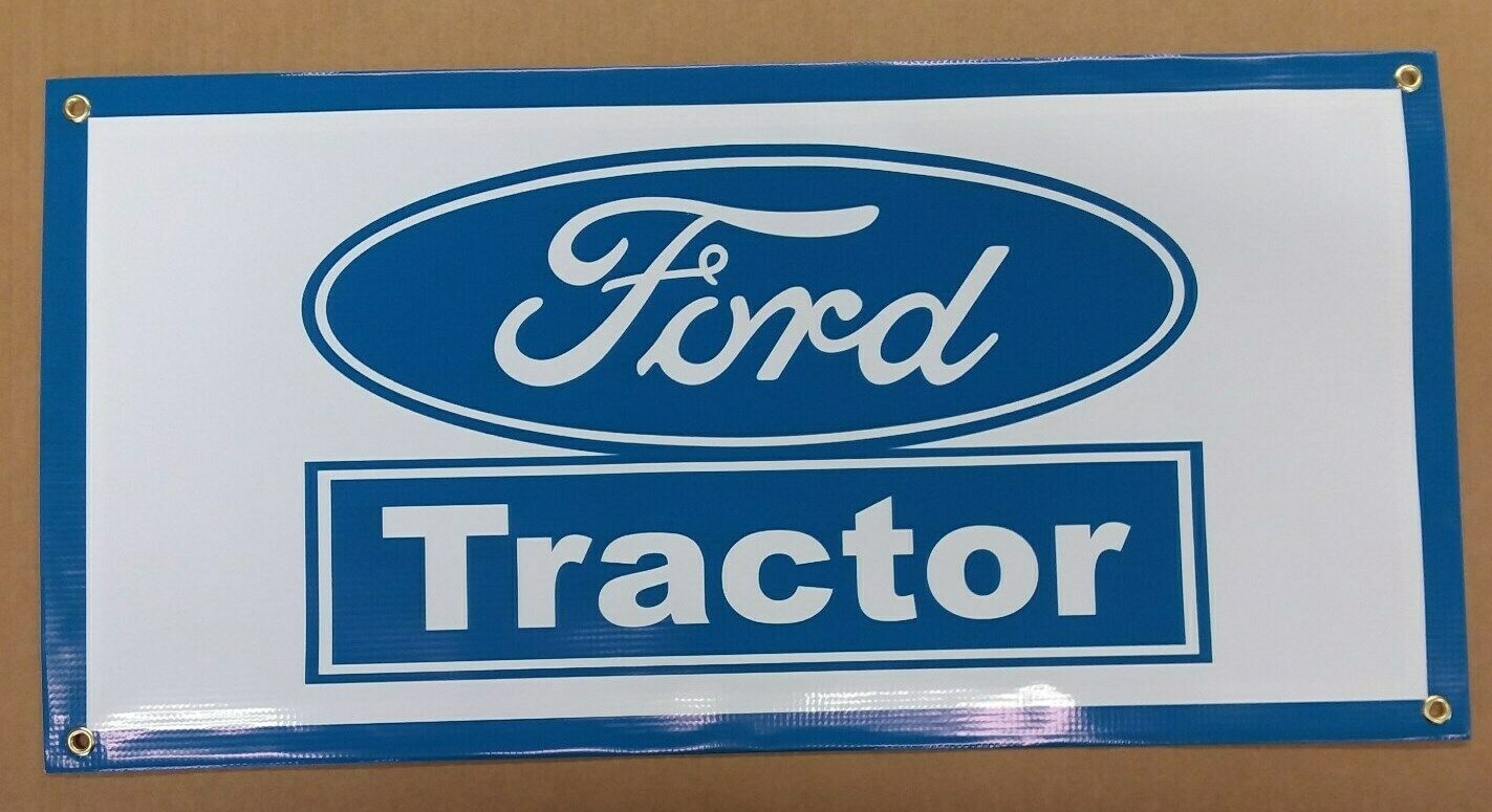 FORD TRACTOR BLUE BANNER- 24″ X 12″