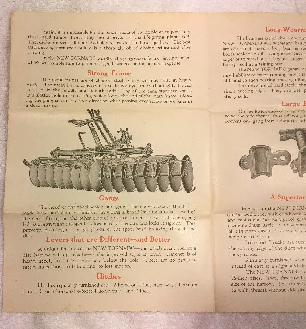 BF Avery Lexington Tractor Disk Harrow Dealer’s Brochure & Queen Irwin Martin KY