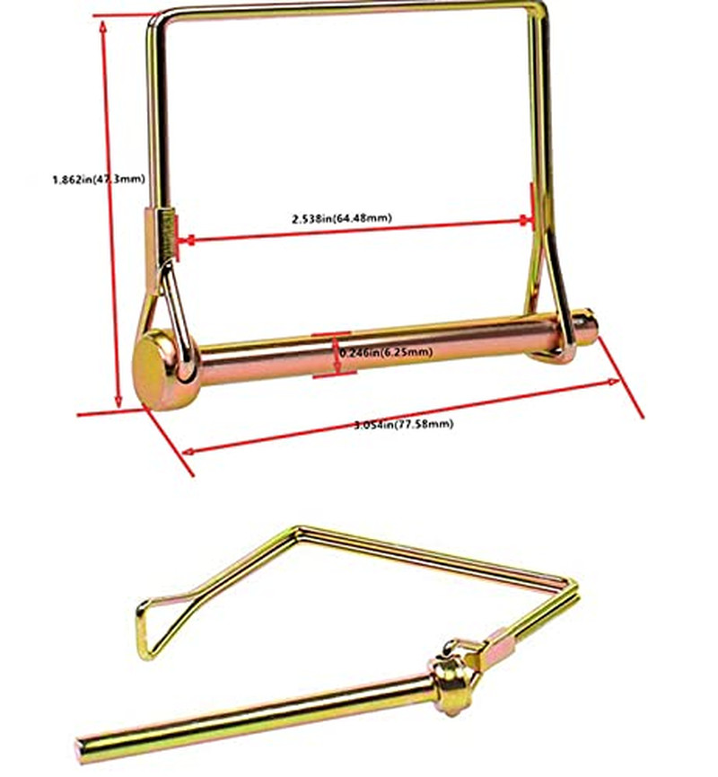 10PCS 1/4″ Wire Lock Hitch Pins Trailer Coupler PTO Safety Pins Gold