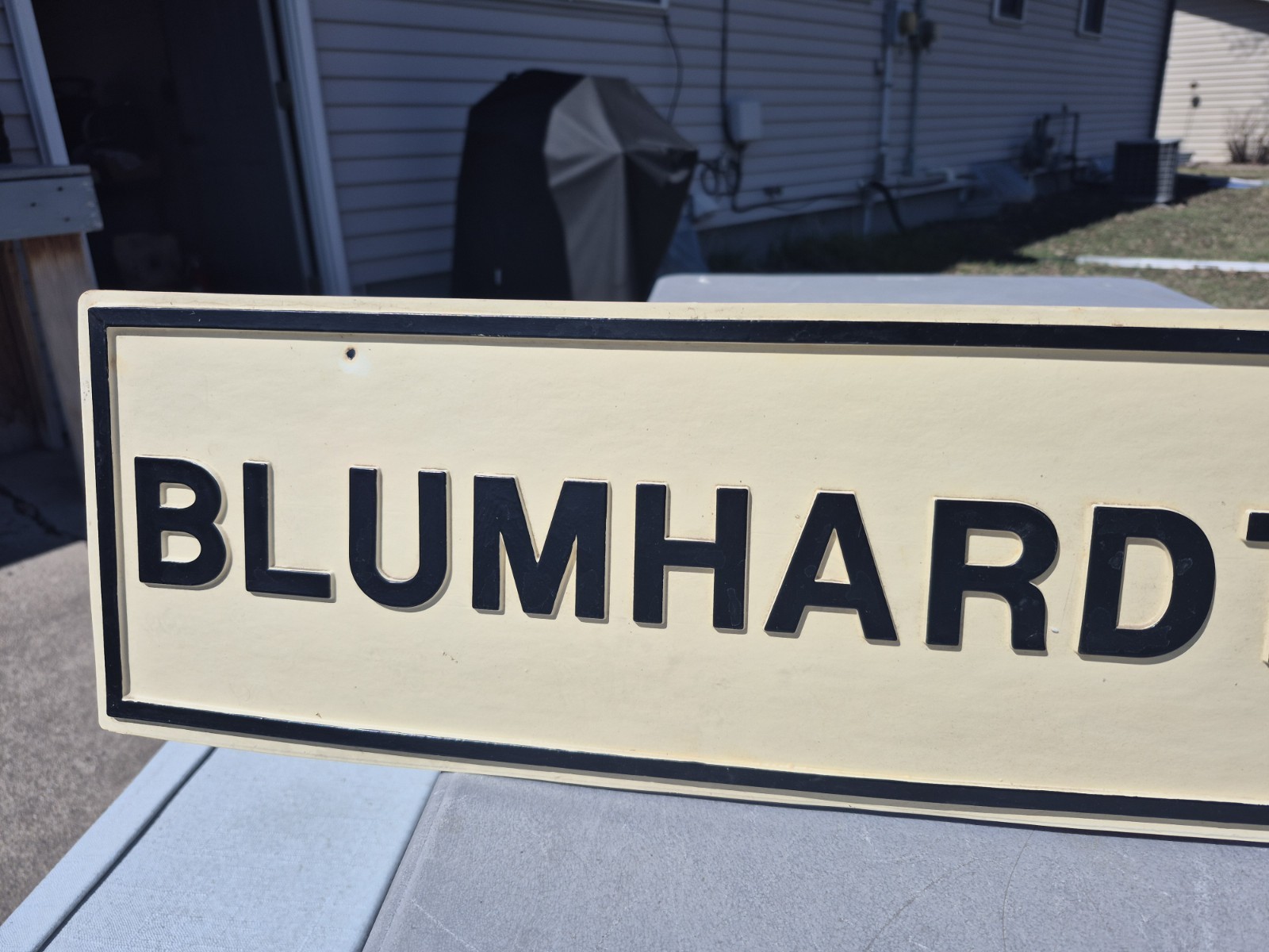 c. 1980s Blumhardt MFG. Inc. Crop Spray Sprayer Dealership Sign North Dakota