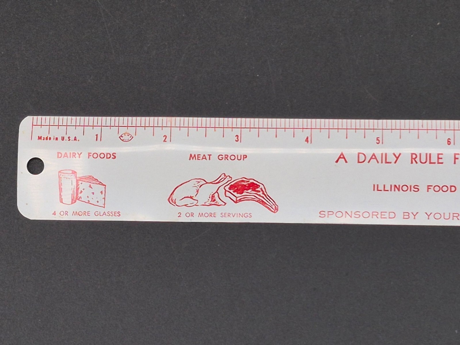 Vintage 12″ Metal Ruler, County Farm Bureau