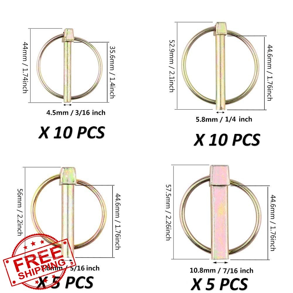 Comonc Lynch Pin Assortment Kit 1/4-7/16″