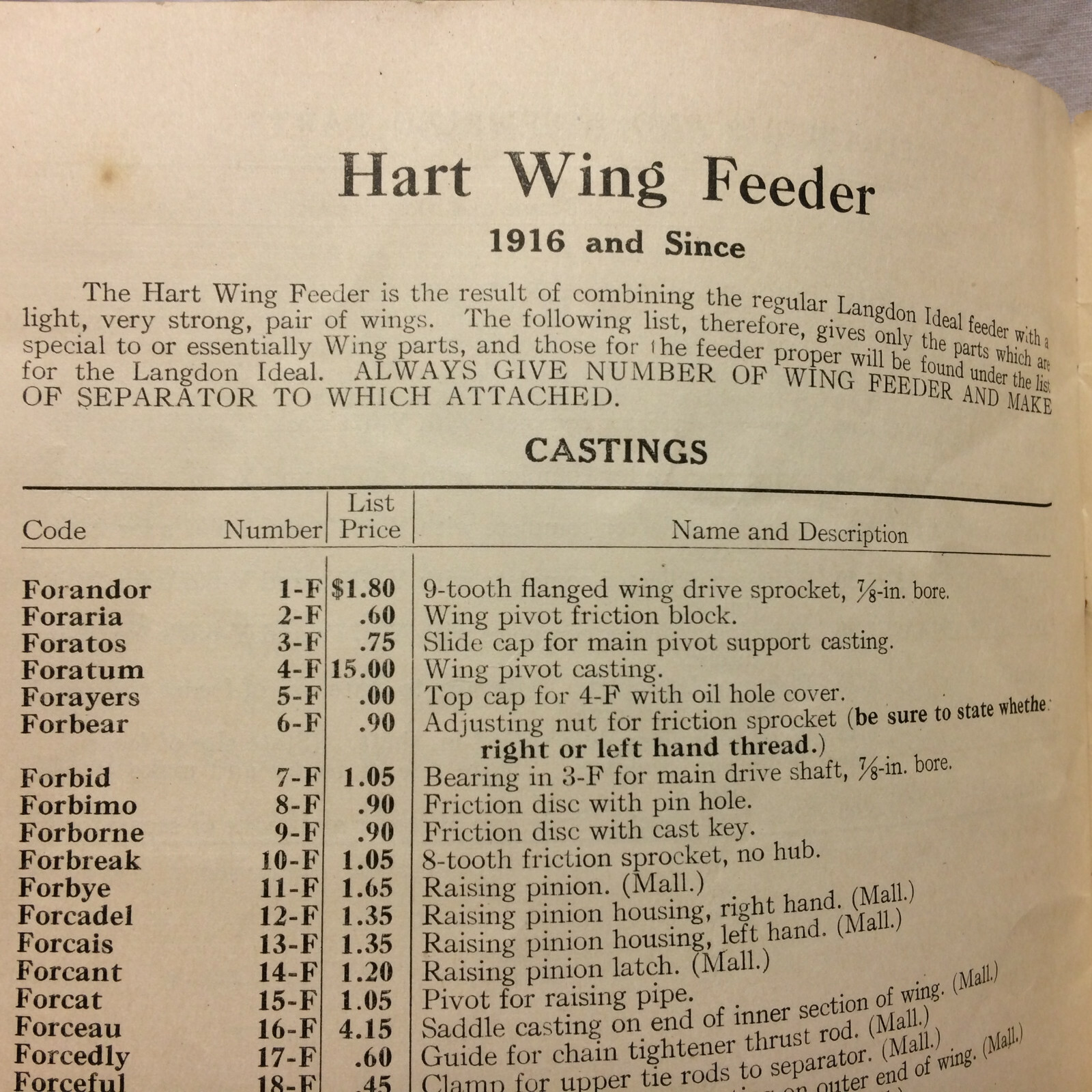 Vintage Booklet 1922 Hart Grain Weigher Co. Peoria, Indiana Repair Price List