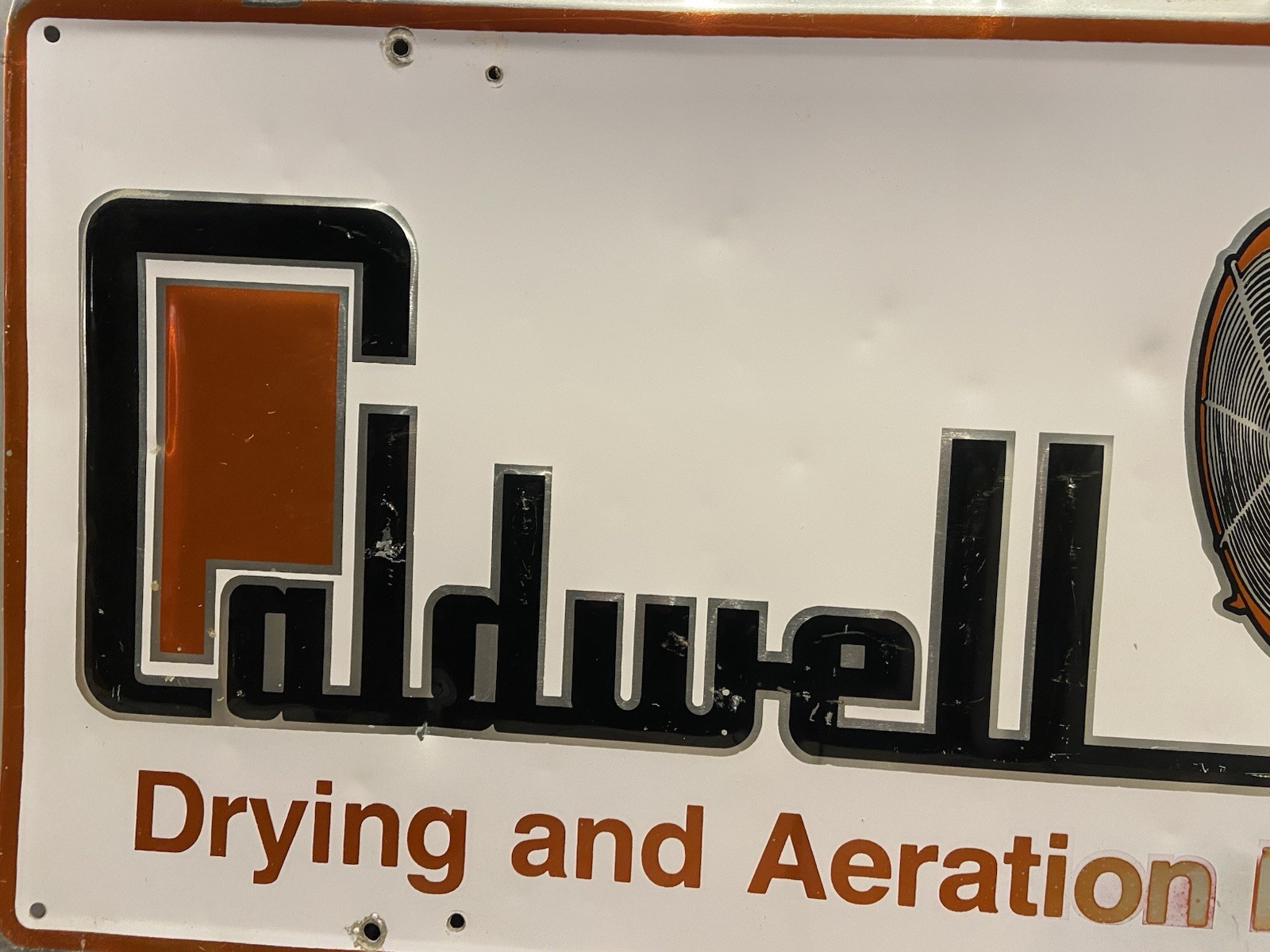 Caldwell Drying And Aeration Sign Farming Agriculture Tin Metal