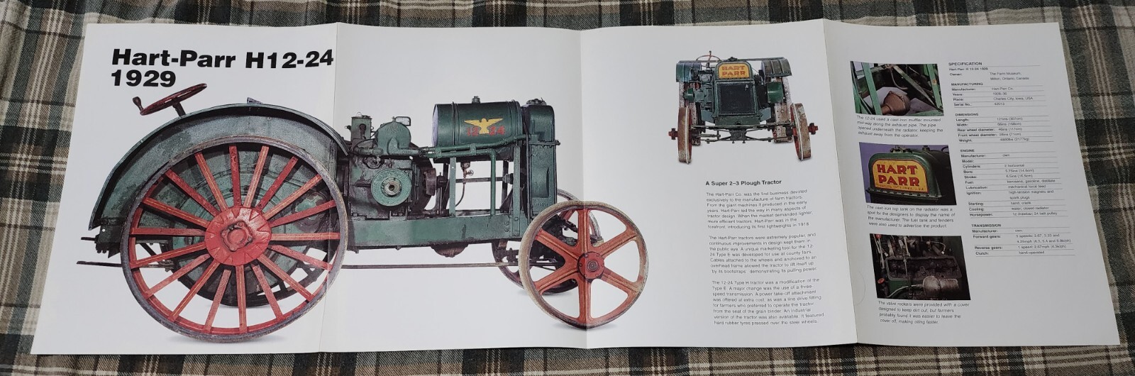 Hart Parr Farm Tractor Poster Picture Original Out of Print Wall Art Decor