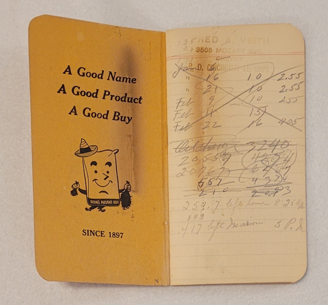 Vintage 1940s 50s RUHM’S Genuine Tennessee Phosphate Rock Notebook
