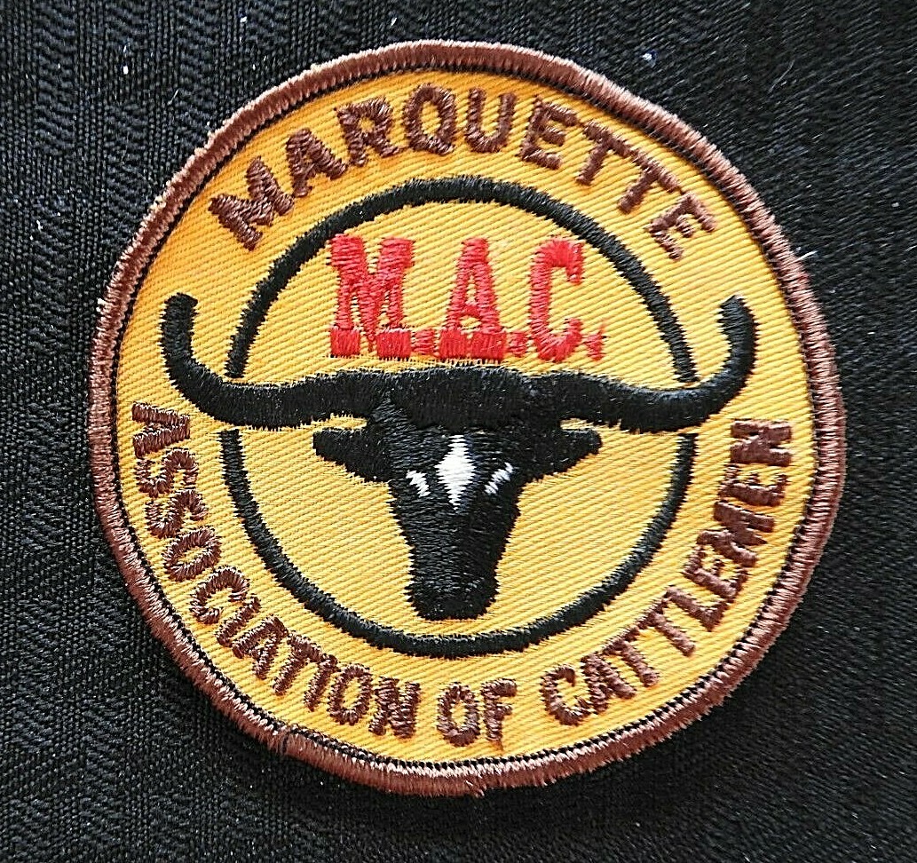 c1970 MAC MARQUETTE MI “MICHIGAN ASSOCIATION OF CATTLEMEN” BEEF COW JACKET PATCH