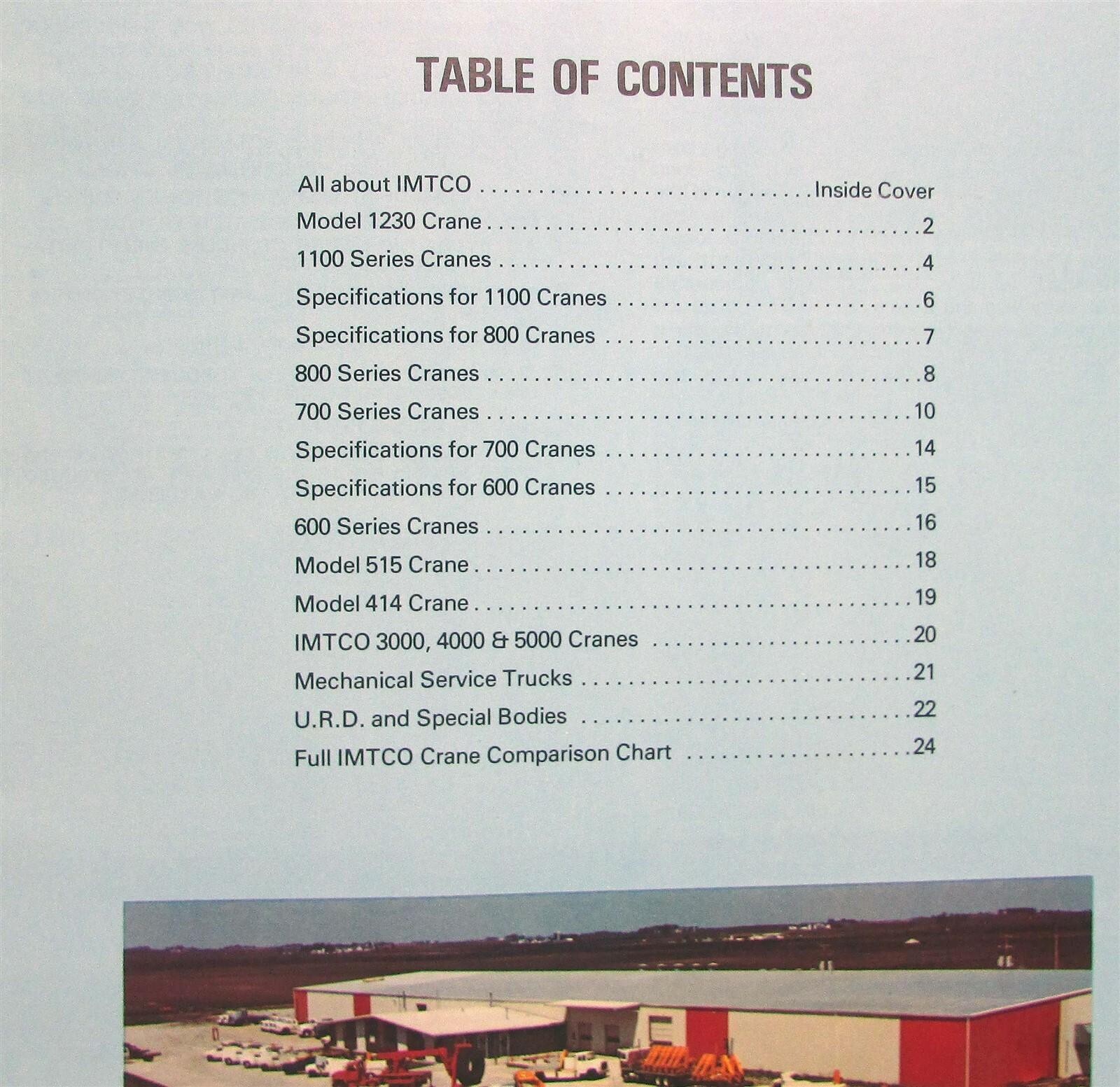 1970s Iowa Mold Tool CO Hydraulic Crane Specification Construction Sale Brochure