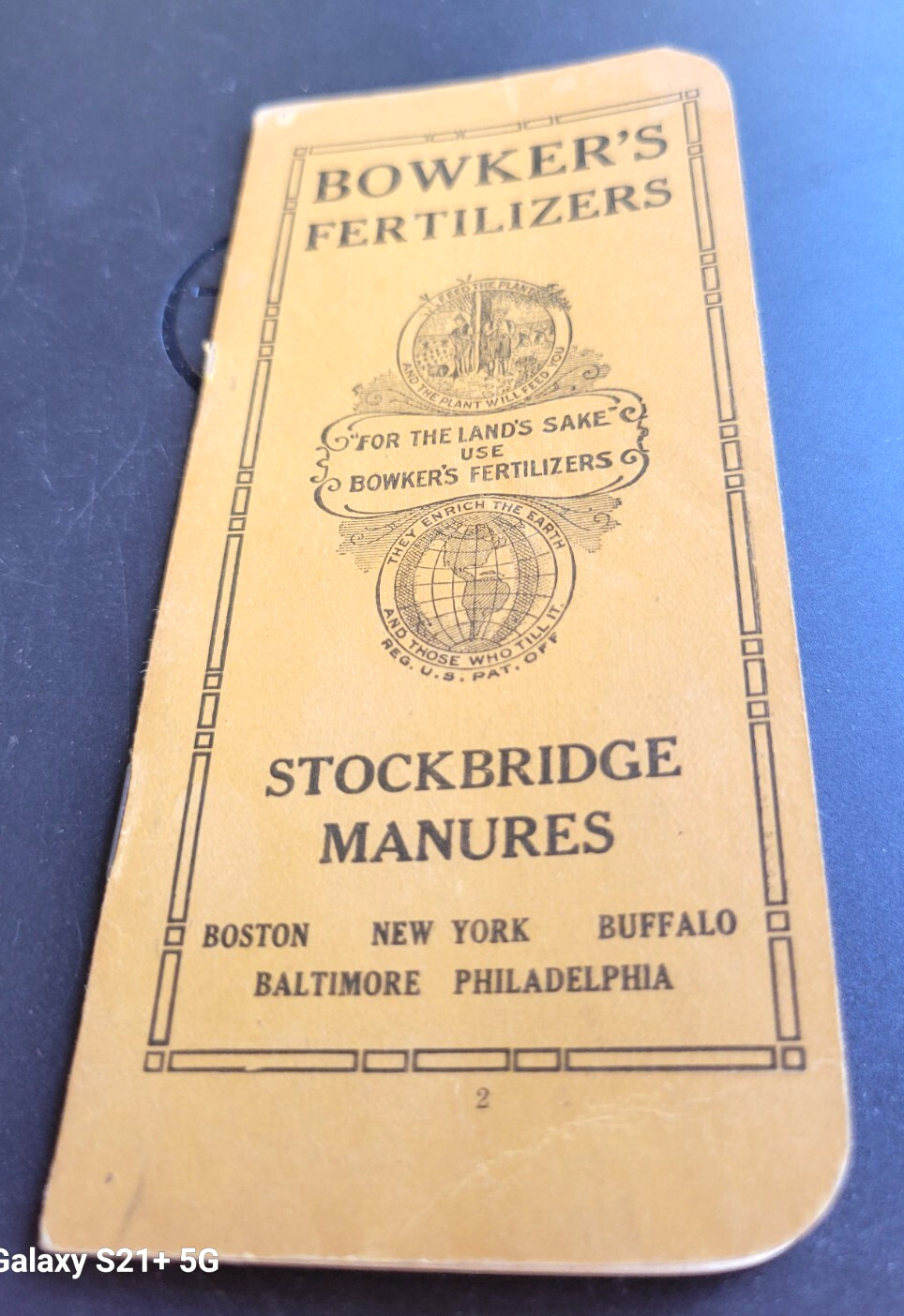 ANTIQUE BOWKER’S FERTILIZERS POCKET CALENDAR NOTEBOOK WITH 1923/1924 CALENDARS