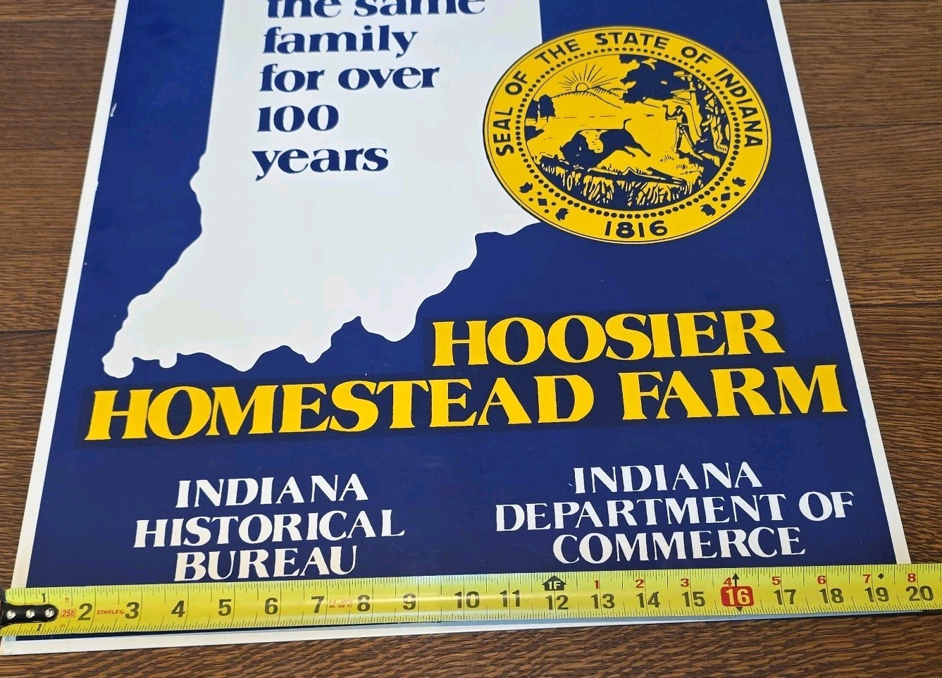 VTG Hoosier Indiana Homestead 100 Year Family Farm Metal Sign 24×20 Agriculture