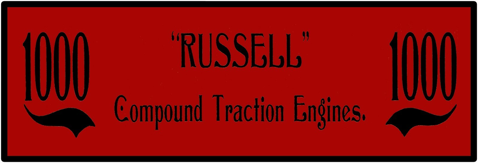 Russell Compound Traction Engines Sign 12″ x 36″ USA STEEL XL Size – 4 POUNDS