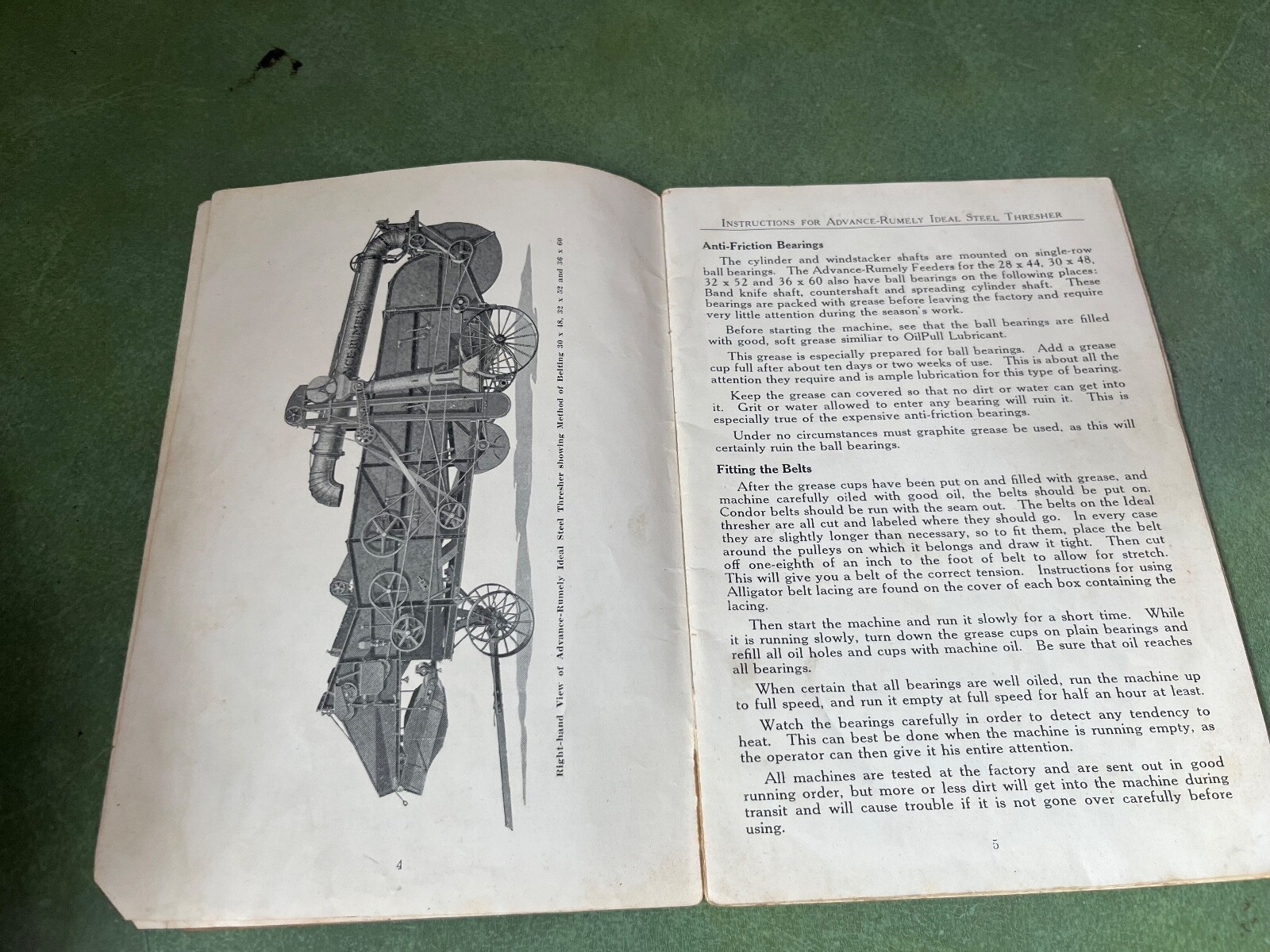 Original Rumley equipment Ideal Steel Threshers Operating Instructions