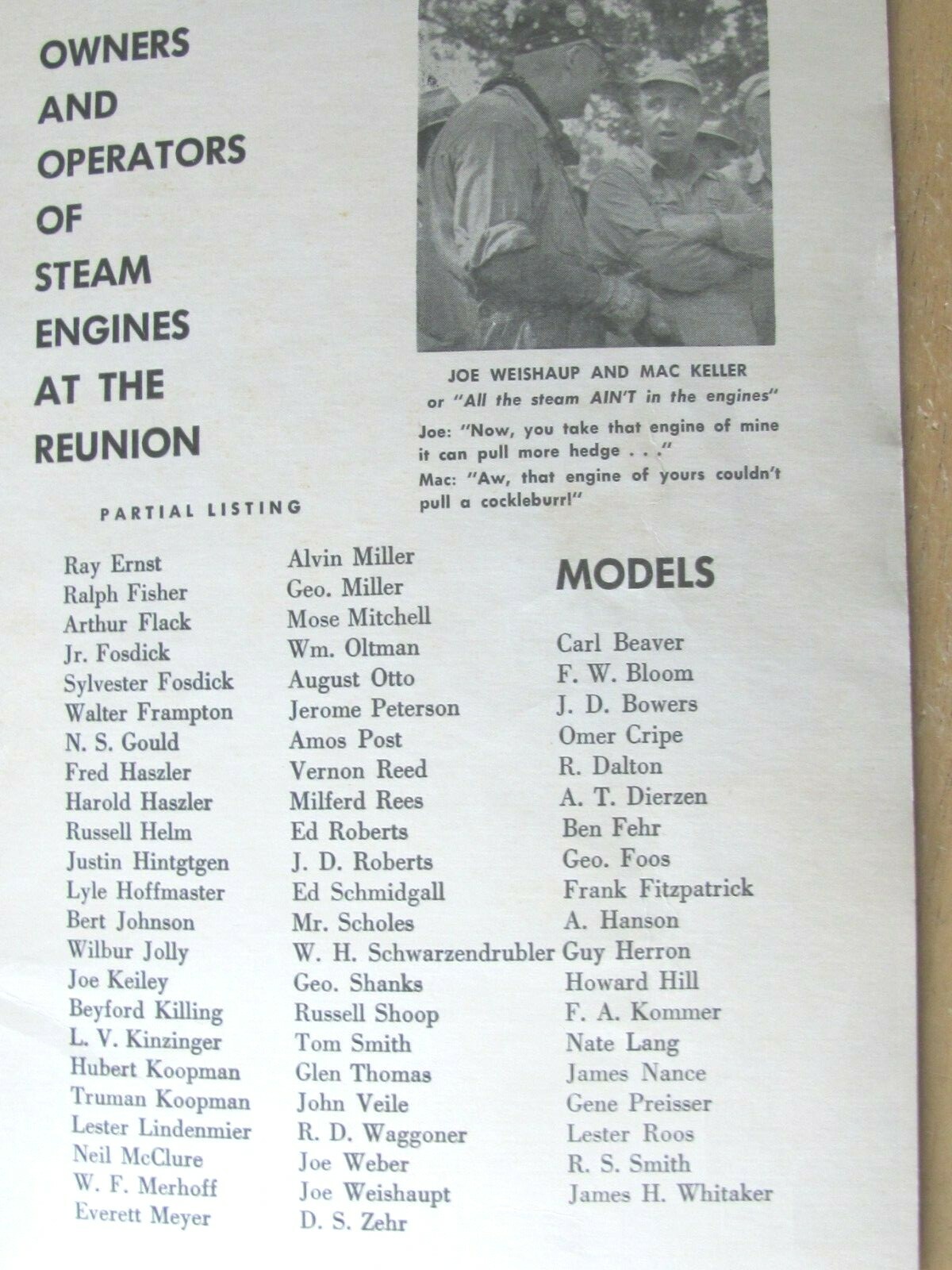 1955 PROGRAM 7th TRESHERMAN’S REUNION STEAM ENGINE SHOW PONTIAC IL FARM