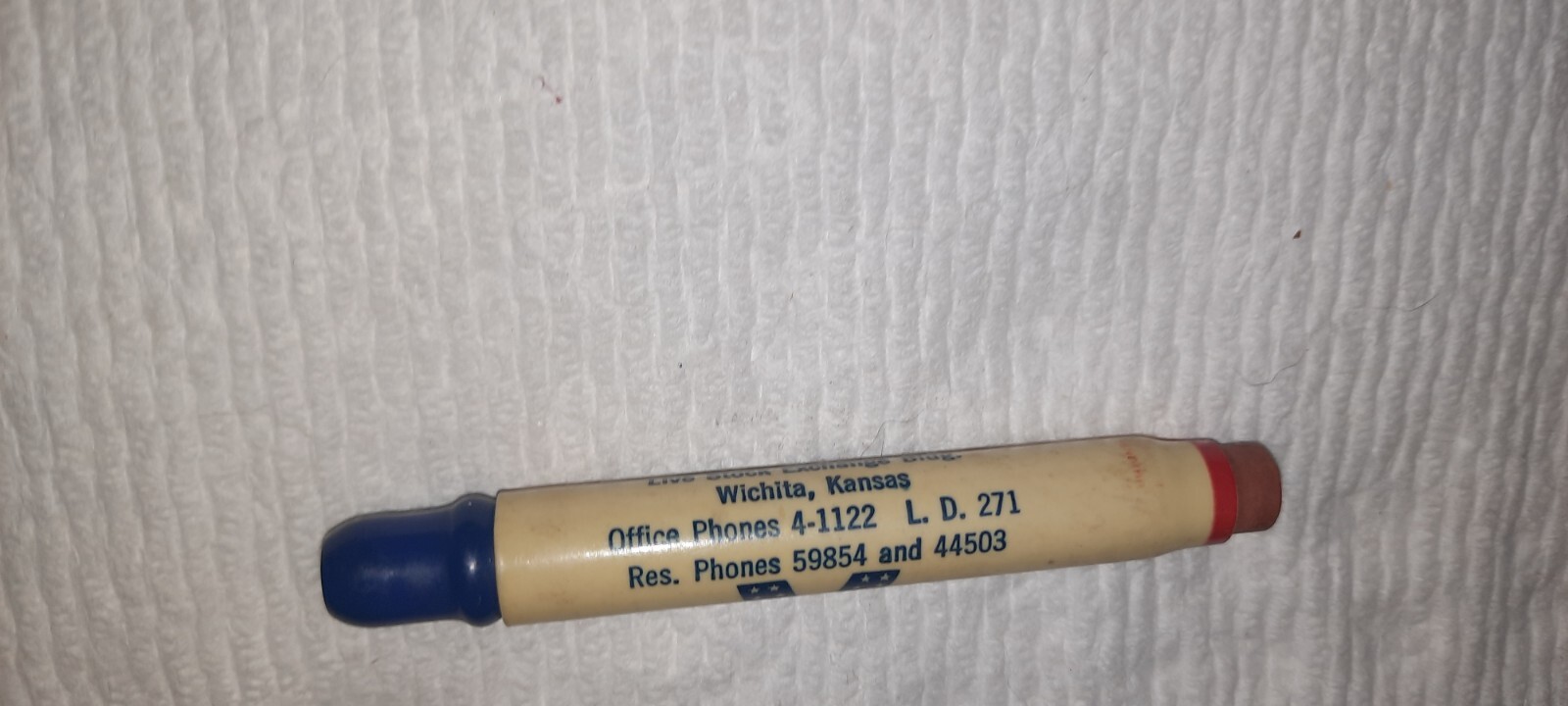“VICTORY*Standard Live Stock Commission Co*Wichita, Kansas” Bullet Pencil